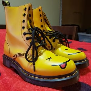 Yellow Acid Smiley Dr. Martens Like New SUPER rare